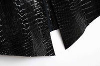 Patent Croco Glam – Glänzendes Schwarz Echtleder