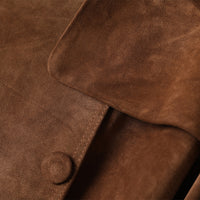 Luxus Wildleder Trenchcoat „Classic Fit“ – Schokobraun