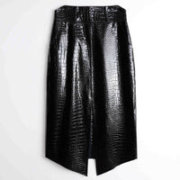 Patent Croco Glam – Glänzendes Schwarz Echtleder