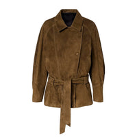 Kurze Wickeljacke Suede Elegance – Echt-Wildleder