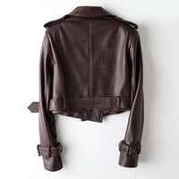 Jacke und Rock im Kroko-Design (Bordeaux)