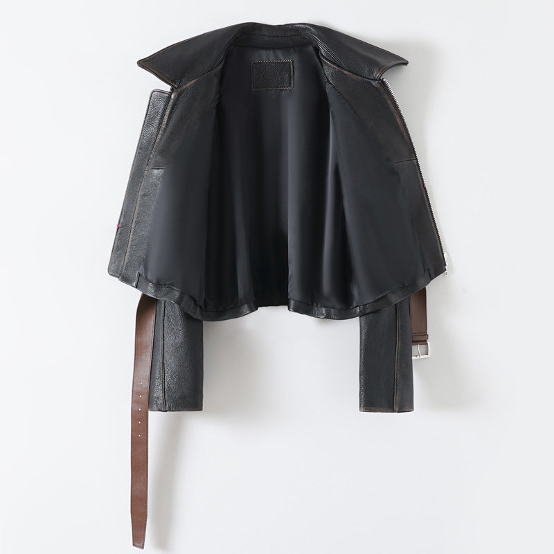 Leder-Set „Urban Rider“ – Jacke und Rock aus Echtleder