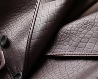 Jacke und Rock im Kroko-Design (Bordeaux)