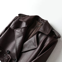 Jacke und Rock im Kroko-Design (Bordeaux)