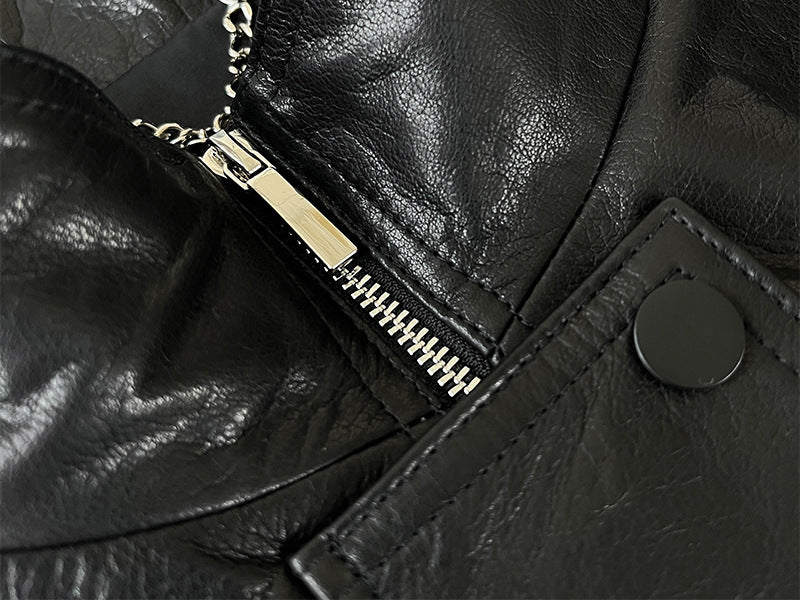 Jacke Urban Gloss – Schwarze Echtleder