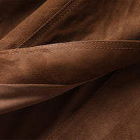 Luxus Wildleder Trenchcoat „Classic Fit“ – Schokobraun