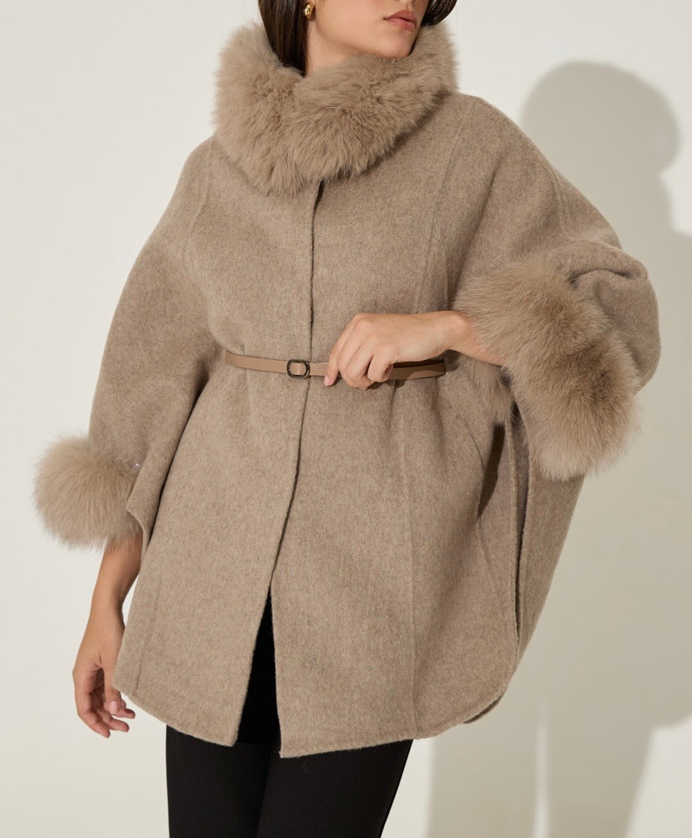 Leyla - Mantel Echtes Fell