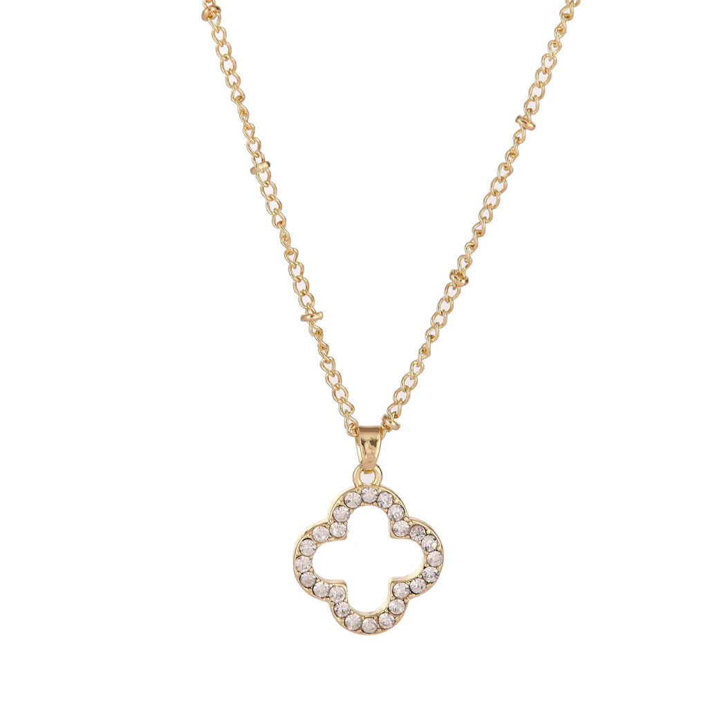 Klee - Halskette mit Moissanit