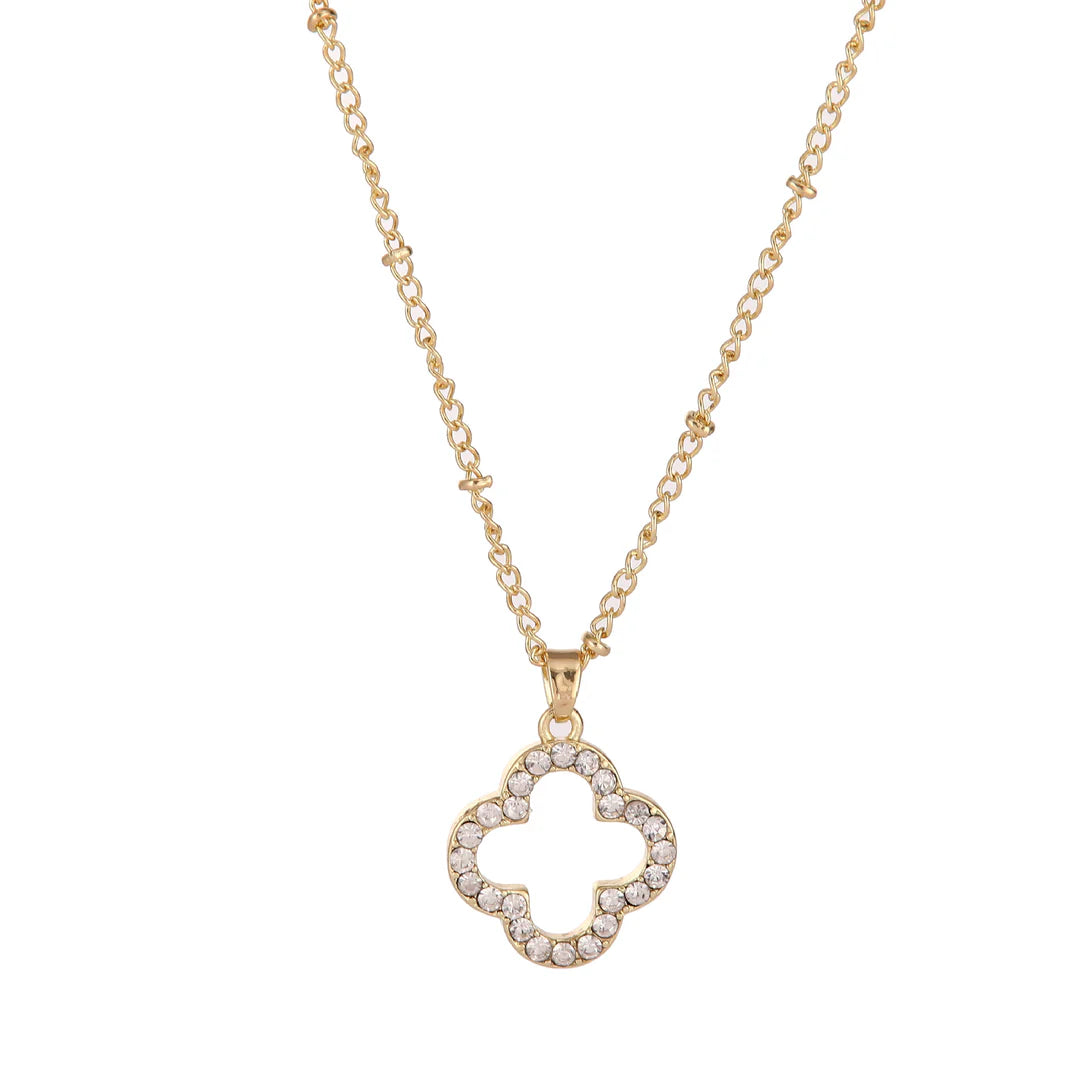 Klee - Halskette mit Moissanit